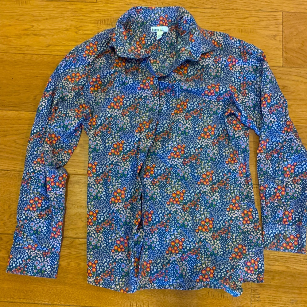 Button down shirt with fun floral design/pattern